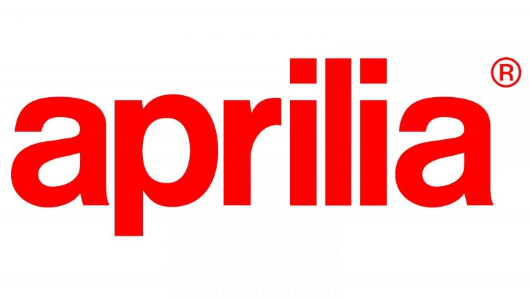 logo rouge avec fond blanc marque Aprilia