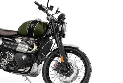 Moto Triumph Scrambler 1200 bloc avant