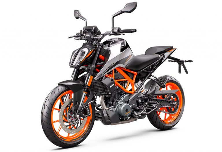 Moto KTM 390 Duke profil avant